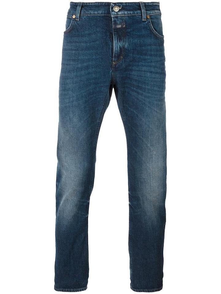 Closed Straight Leg Jeans, Men's, Size: 32, Blue, Cotton/spandex/elastane
