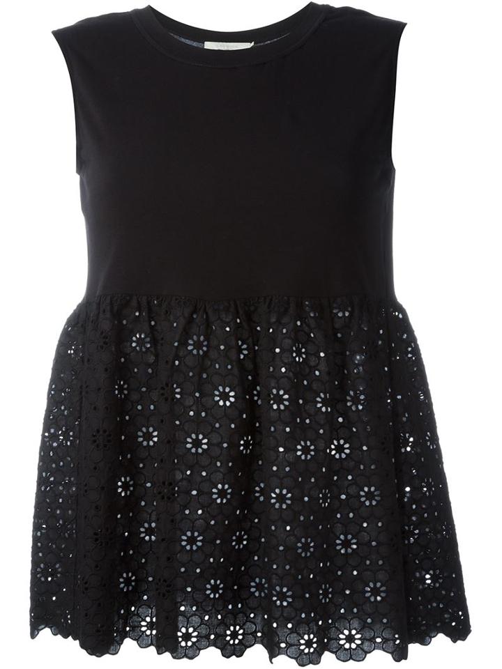 L'autre Chose Anglaise Broderie Flared Top