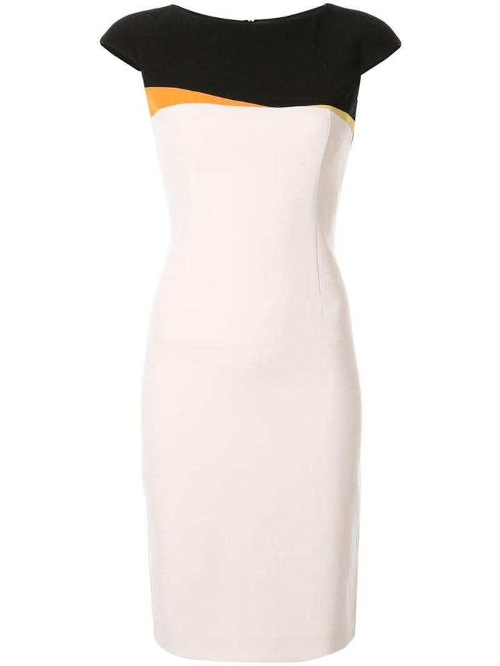 Paule Ka Colour Block Fitted Dress - White