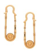 Versace Medusa Safety Pin Earrings - Gold