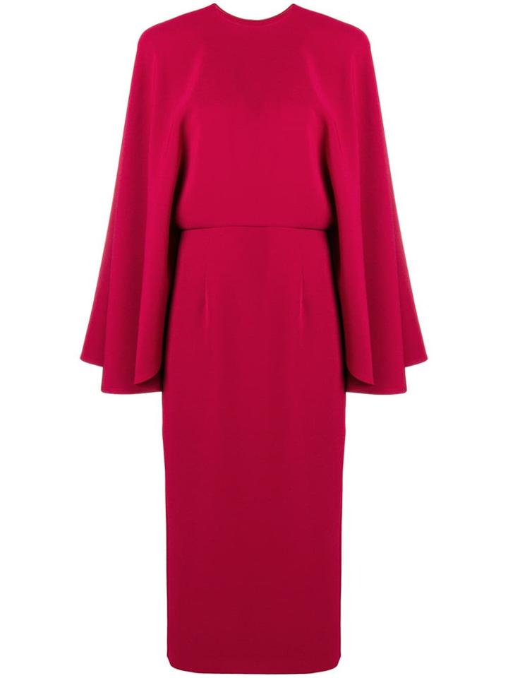 Sara Battaglia Cape Effect Dress - Red