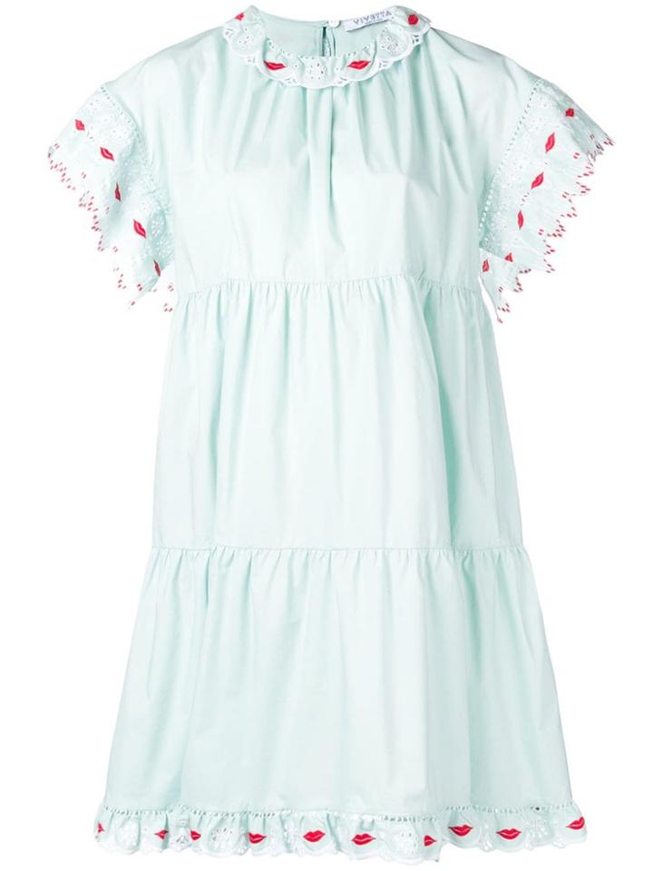 Vivetta Broderie Trim Dress - Green