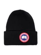 Canada Goose Logo Wool Beanie Hat - Black
