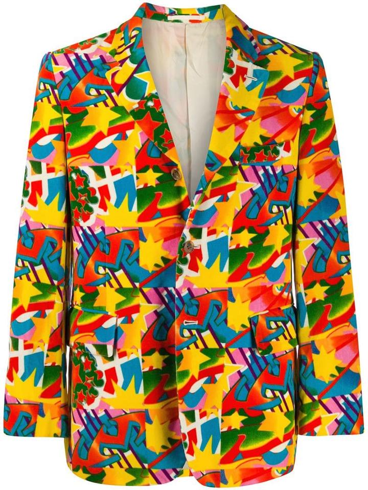 Comme Des Garçons Pre-owned Abstract Printed Jacket - Yellow