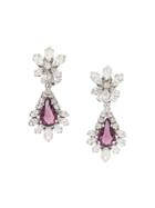 Christian Dior X Susan Caplan 1990's Archive Floral Drop Earrings -