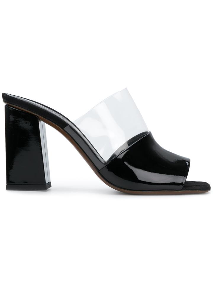 Neous Two Tone Strap Mules - Black