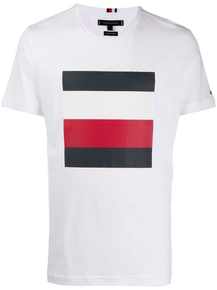 Tommy Hilfiger Stripe Logo T-shirt - White