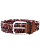 Etro - Woven Belt - Women - Calf Leather/viscose - 95, Purple, Calf Leather/viscose