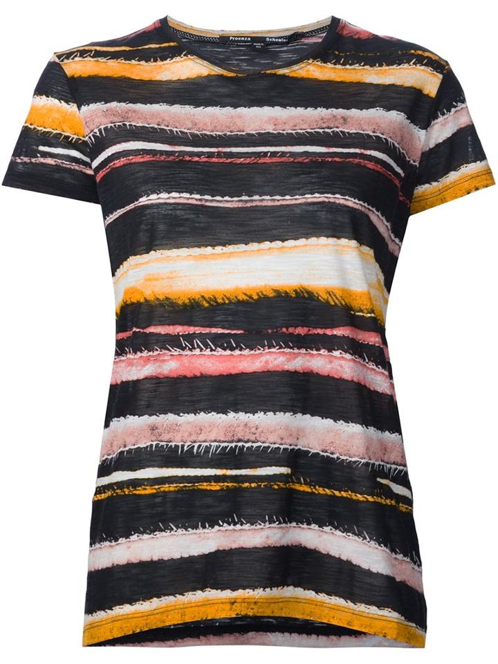 Proenza Schouler Striped T-shirt, Women's, Size: Small, Yellow/orange, Cotton