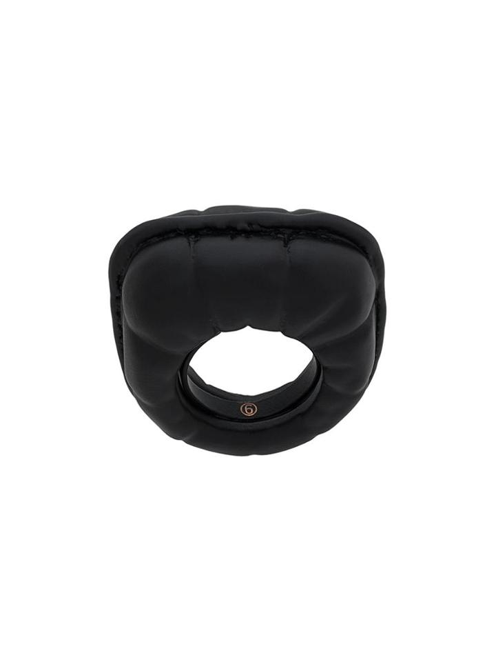 Mm6 Maison Margiela Quilt Effect Ring - Black