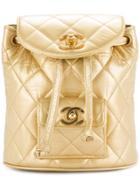Chanel Vintage Quilted Chained Backpack - Metallic