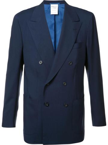 Kiton Double Breasted Blazer, Size: 50, Blue, Cashmere