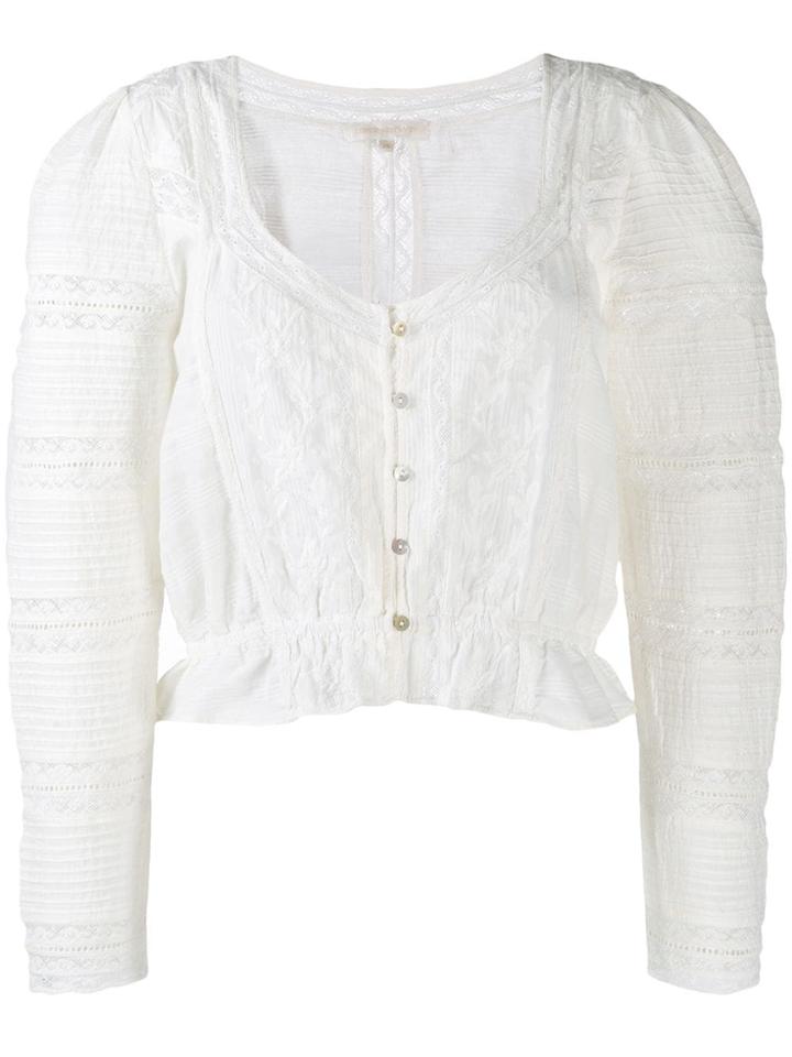 Love Shack Fancy Sabrina Blouse - White