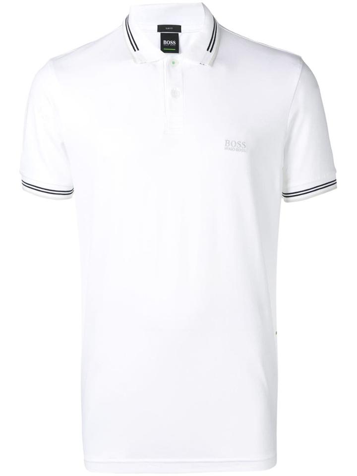 Boss Hugo Boss Striped Trim Polo Shirt - White