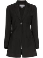 Loewe Floral Print Longline Mohair Wool Blend Blazer - Black