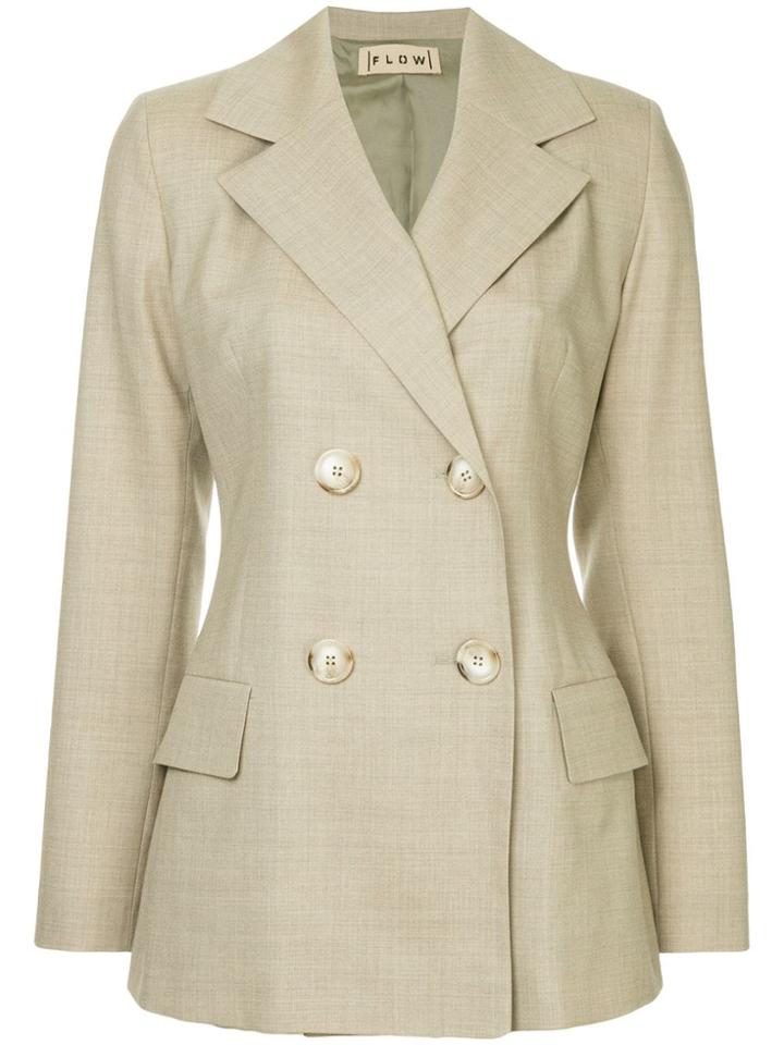 Flow The Label Double Breasted Blazer - Nude & Neutrals
