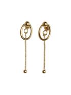 Burberry Oval And Charm Gold-plated Drop Earrings - Metallic