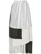 Facetasm Dotted Layered Pleated Skirt - White