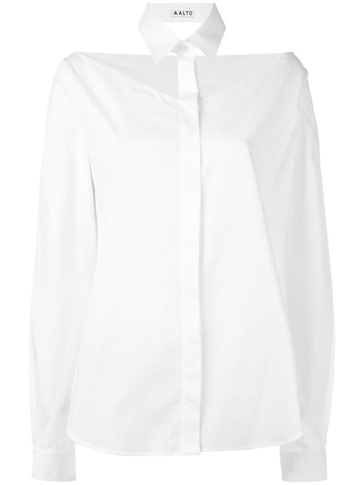 Aalto - Cut-out Shirt - Women - Cotton - 40, Women's, White, Cotton