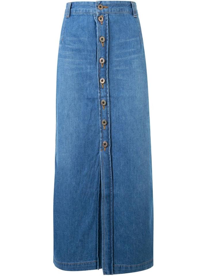 Fabiane Roux Buttoned Denim Skirt