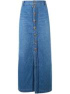 Fabiane Roux Buttoned Denim Skirt