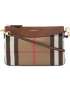 Burberry House Check Crossbody Bag, Women's, Brown, Calf Leather/cotton