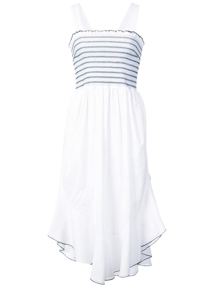 Kisuii Smocked Bodice Dress - White