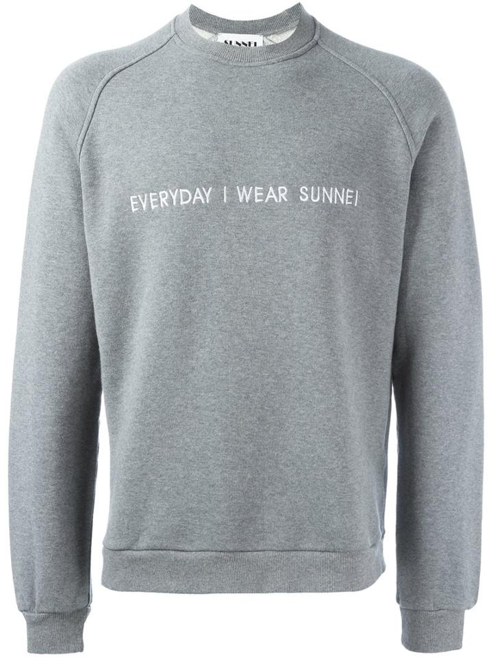 Sunnei 'i Wear Sunnei' Sweatshirt, Men's, Size: Medium, Grey, Cotton