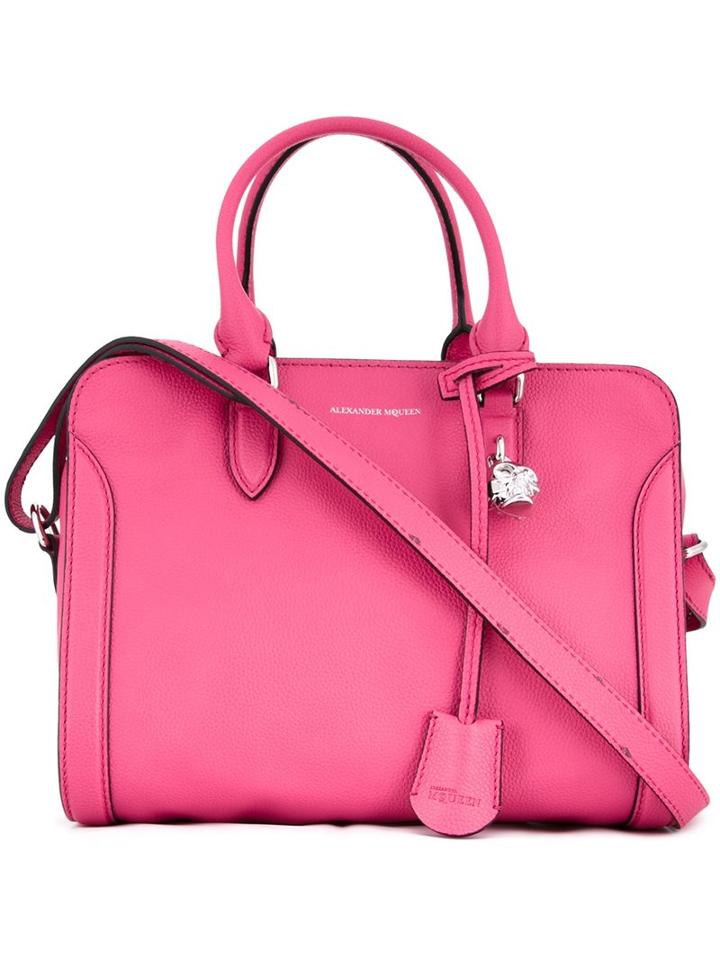Alexander Mcqueen Small 'padlock' Tote, Women's, Pink/purple