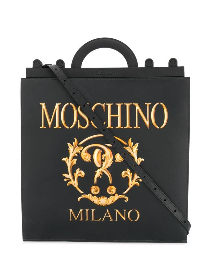 Moschino Logo Shopping Tote - Black