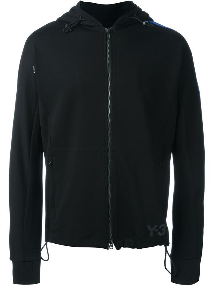 Y-3 Striped Sleeve Running Jacket, Men's, Size: M, Black, Viscose/polyamide/polyurethane
