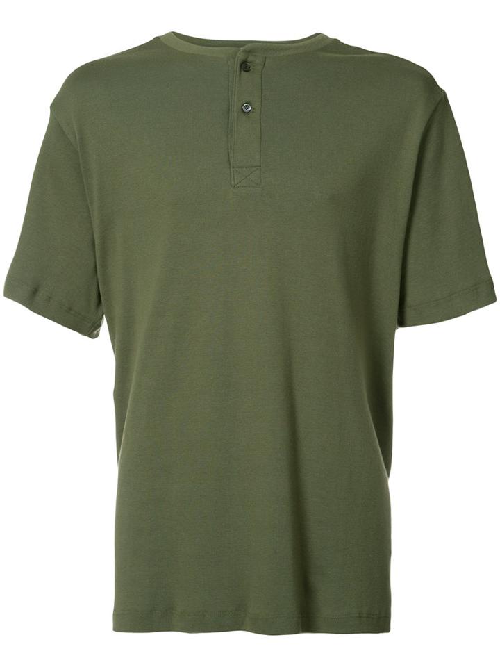 Ovadia & Sons - Henley T-shirt - Men - Cotton - L, Green, Cotton