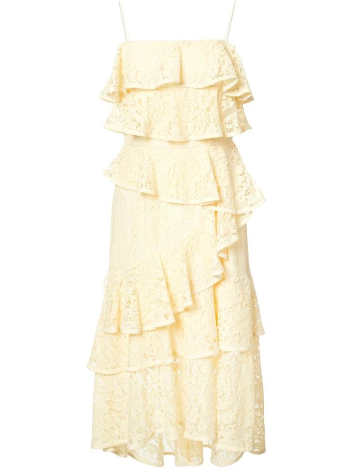 Rebecca Vallance Addison Ra Ra Midi Dress, Women's, Size: 8, Yellow/orange, Cotton/nylon