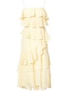 Rebecca Vallance Addison Ra Ra Midi Dress, Women's, Size: 8, Yellow/orange, Cotton/nylon