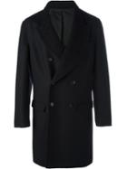 Ermanno Scervino Textured Peaked Lapel Coat, Men's, Size: 50, Black, Virgin Wool/polyamide/cupro