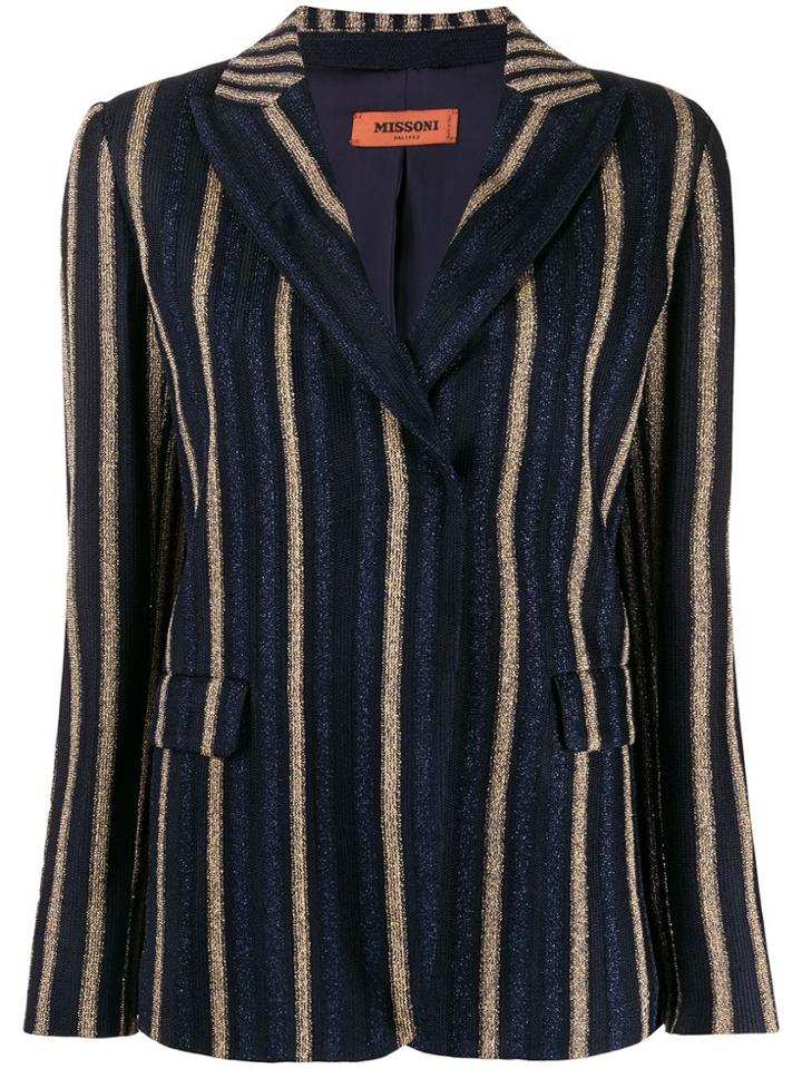 Missoni Striped Print Blazer - Blue