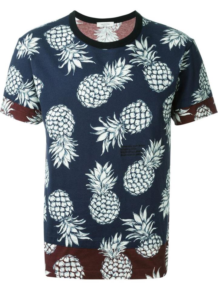 Valentino Pineapple Print Short Sleeve T-shirt