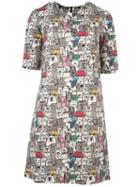 Ultràchic Printed Shift Dress, Women's, Size: 44, Wool/spandex/elastane