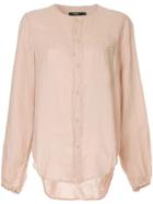 Bassike Collarless Plain Shirt - Pink