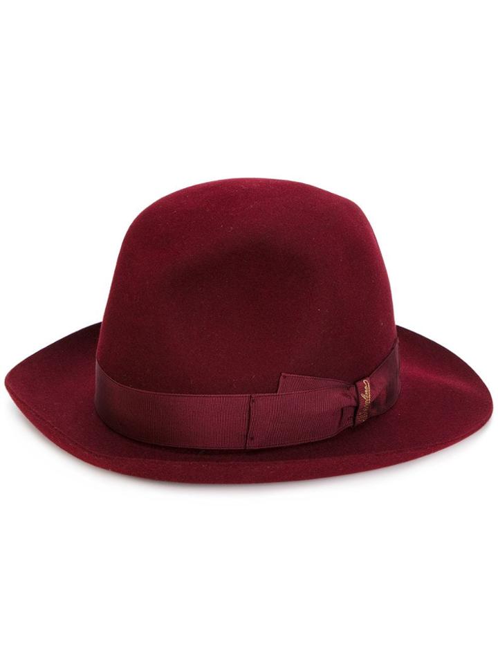 Borsalino Classic Fedora Hat - Red