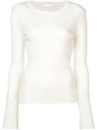 John Elliott Fitted Round Neck Jumper - White