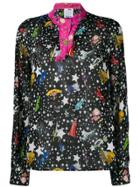 Ultràchic Star Print Blouse - Black