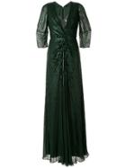 Jenny Packham Embellished Maxi Dress - Green