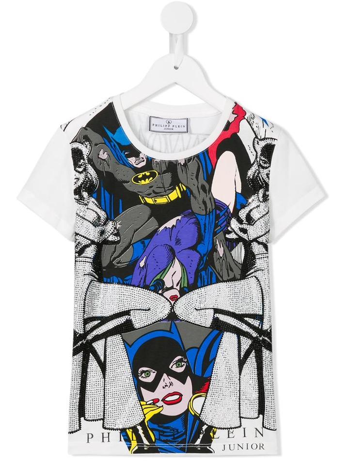 Philipp Plein Kids Cat Woman T-shirt, Girl's, Size: 6 Yrs, White