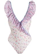 Love Shack Fancy Floral One-piece Swimsuit - Yellow
