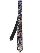 Saint Laurent Sequin Embroidered Skinny Tie - Black