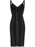 Dolce & Gabbana Cady Sleeveless Lace-up Bodycon Dress - Black