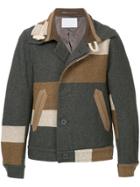 Kolor Colour-block Fitted Coat - Grey