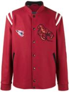 Lanvin - Embroidered Basketball Jacket - Men - Cotton/polyester/viscose/virgin Wool - 54, Red, Cotton/polyester/viscose/virgin Wool