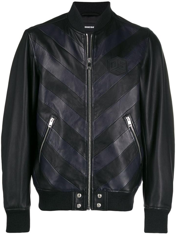Diesel Chevron Bomber Jacket - Black